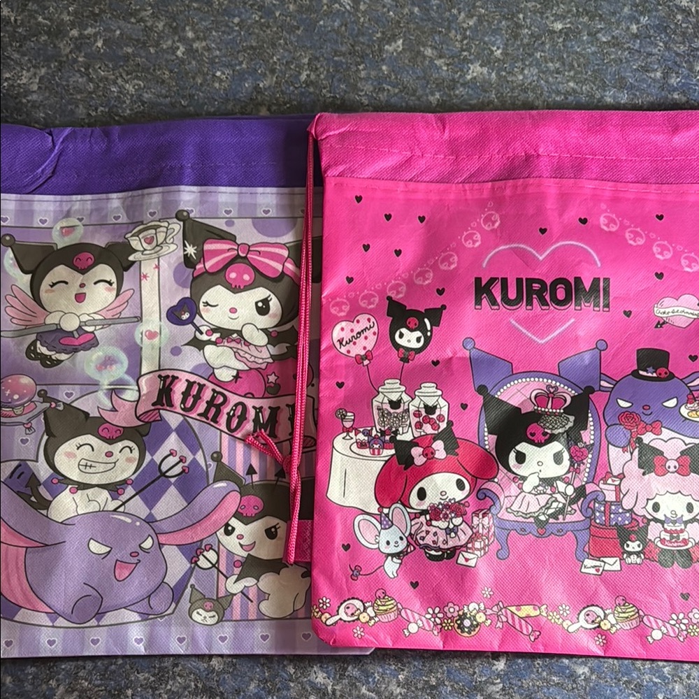 Kuromi Themed drawing Bags - Purple and Pink
